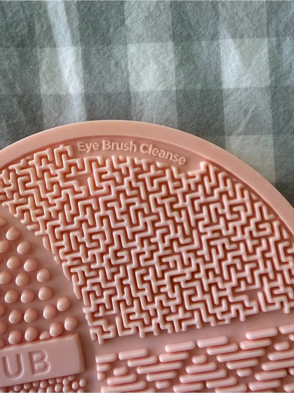 Pink Silicone Brush Scrub Mat - 'SCRUB' Embossed